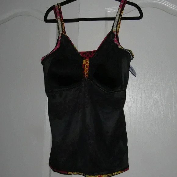 ALWAYS FOR ME Chic Prints Tankini Swimsuit Top 22W - Picture 3 of 5